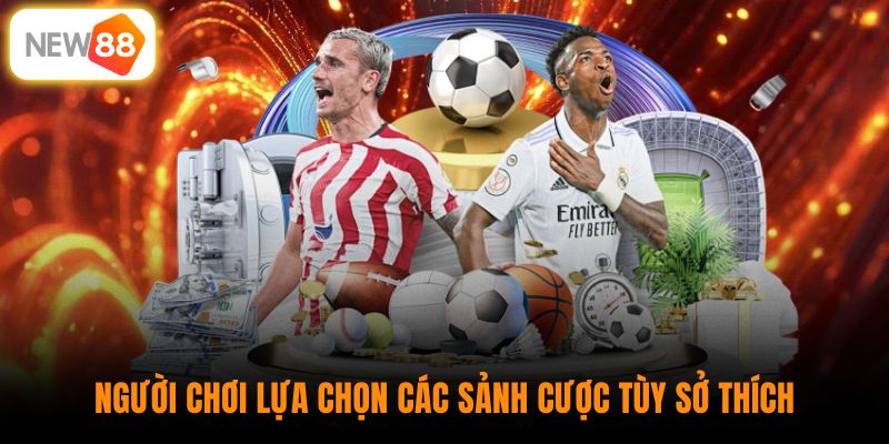 Người chơi lựa chọn các sảnh cược tùy sở thích